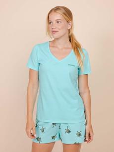 Mint V-neck T-shirt Ladies via SNURK