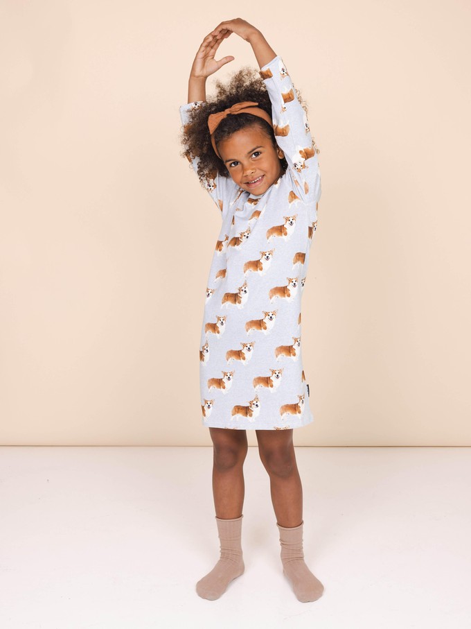 Corgi Time Dress long sleeve Kids from SNURK