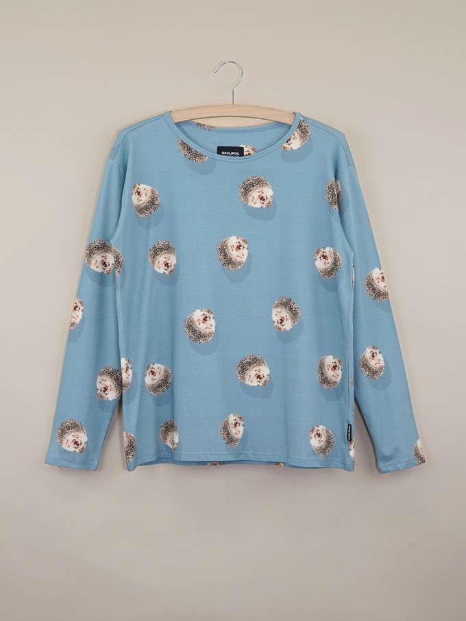 Hedgy Blue T-shirt long sleeve Women from SNURK