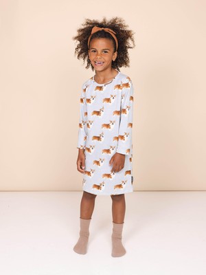 Corgi Time Dress long sleeve Kids from SNURK