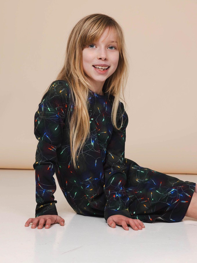 Xmas Lights Longsleeve Dress Kids from SNURK