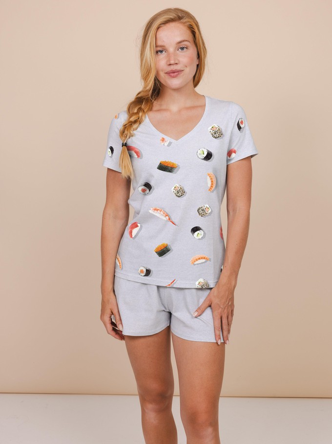 Sushi Sunday V-neck T-shirt Women from SNURK