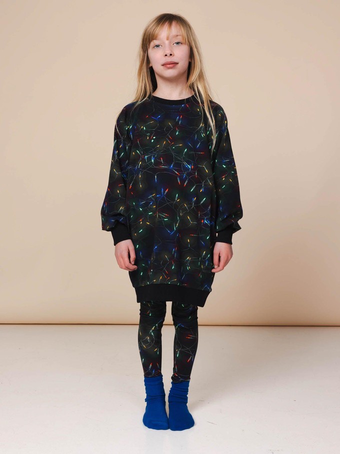 Xmas Lights Sweater Dress Kids from SNURK