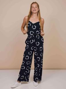 Smiles Black Strap Top and Wide Pants set Women via SNURK