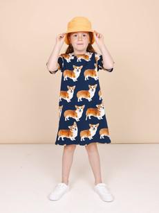 Corgi Navy Dress short sleeves Children via SNURK