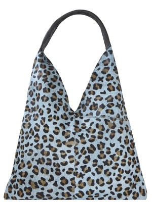 Blue Animal Print Pocket Boho Leather Bag from Sostter