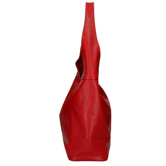 Red Soft Pebbled Leather Hobo Bag from Sostter