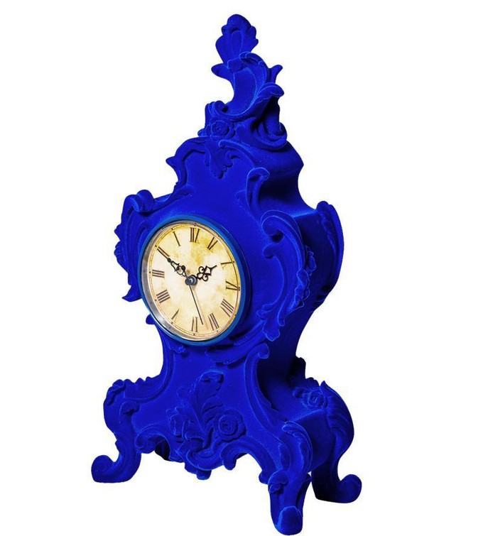 Bright Blue Flocked Mantle Clock | Bxlrb from Sostter