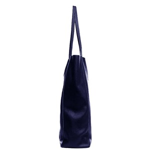 Navy Blue Pebbled Leather Tote Shopper from Sostter