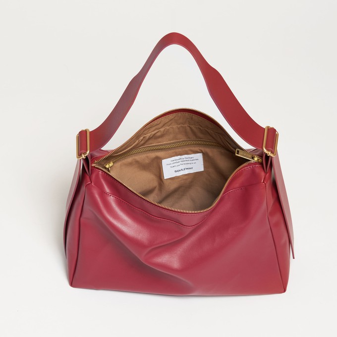 Slouchy Shoulder Bag - Cherry Red from Souleway