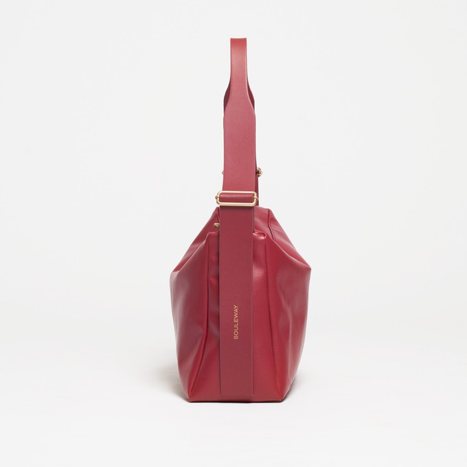 Slouchy Shoulder Bag - Cherry Red from Souleway