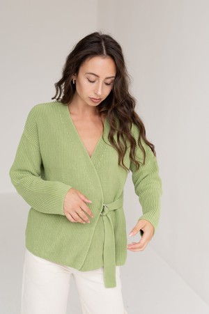 Cardigan in a light-green wrap look from STORY OF MINE