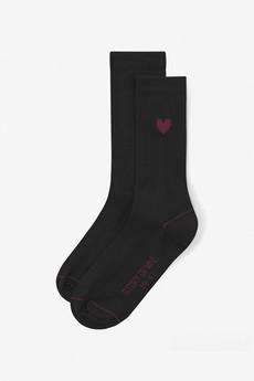 Socks with heart black via STORY OF MINE