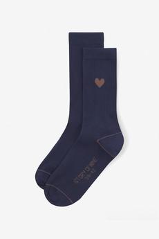 Socks with heart navy / cream via STORY OF MINE