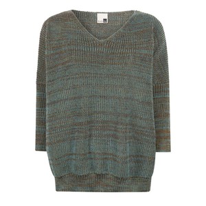 Raindrops Merino Blend Oversized V Neck Jumper With Sparkles - Teal Blend from STUDIO MYR