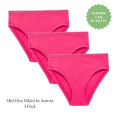 Organic Cotton Mid-Rise Bikini in Aurora 3-Pack via Subset