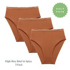 Organic Cotton High-Rise Brief in Spice 3-Pack via Subset