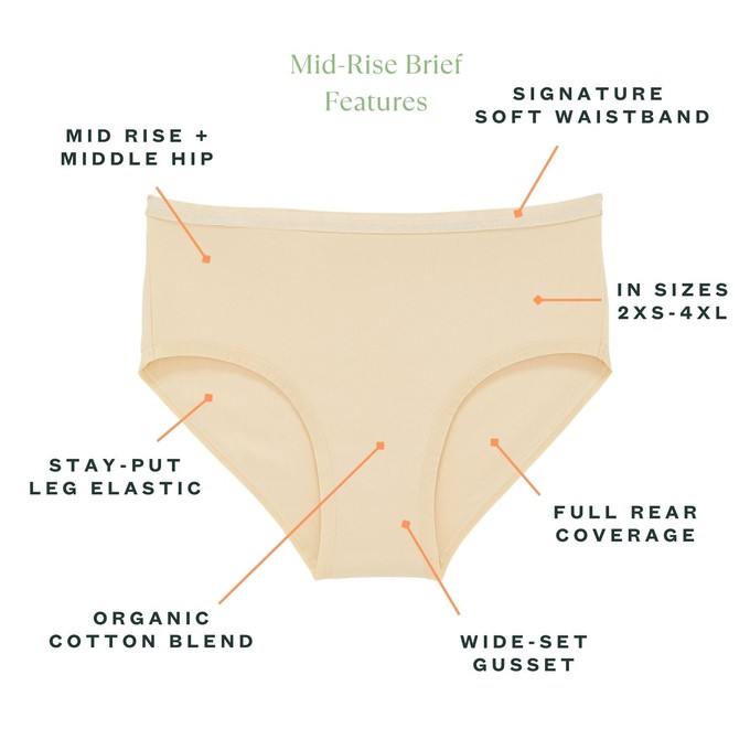 Organic Cotton Mid-Rise Brief in Wheat 3-Pack from Subset