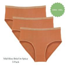 Organic Cotton Mid-Rise Brief in Spice 3-Pack via Subset