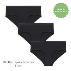 Organic Cotton Mid-Rise Hipster in Carbon Multi-Pack via Subset