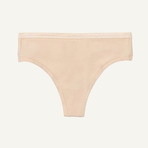 Organic Cotton Mid-Rise Thong in Wheat from Subset