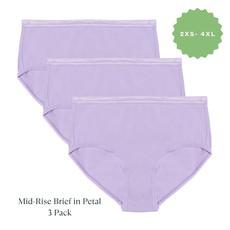 Organic Cotton Mid-Rise Brief in Petal 3-Pack via Subset