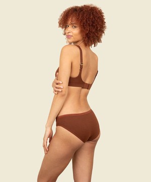 Organic Cotton Keyhole Soft Bra in Cacao from Subset