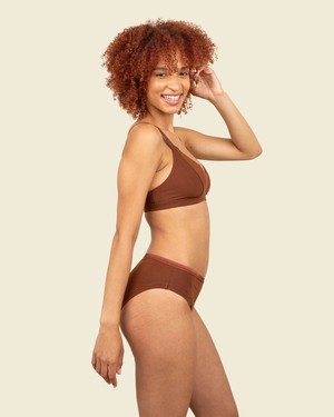 Organic Cotton Triangle Soft Bra in Cacao from Subset