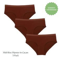 Organic Cotton Mid-Rise Hipster in Cacao 3-Pack via Subset