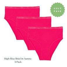 Organic Cotton High-Rise Brief in Aurora 3-Pack via Subset