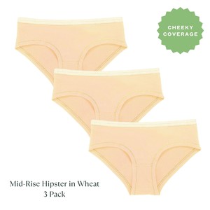 Organic Cotton Mid-Rise Hipster in Wheat 3-Pack from Subset