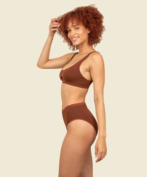 Organic Cotton Keyhole Soft Bra in Cacao from Subset