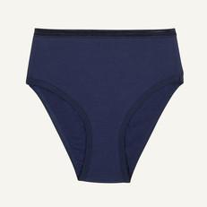 Organic Cotton High-Rise Brief in Marine via Subset