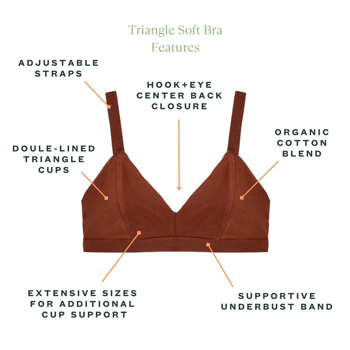 Organic Cotton Triangle Soft Bra in Cacao from Subset