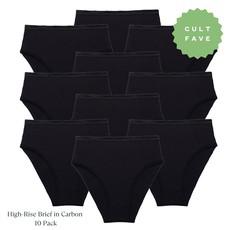 High-Rise Brief in Carbon 10 Pack via Subset