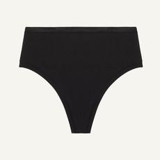 Organic Cotton High-Rise Thong in Carbon via Subset