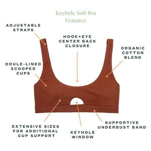 Organic Cotton Keyhole Soft Bra in Cacao from Subset