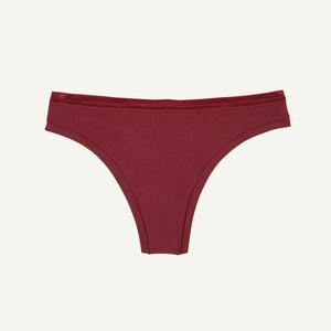 Organic Cotton Low-Rise Thong in Garnet from Subset