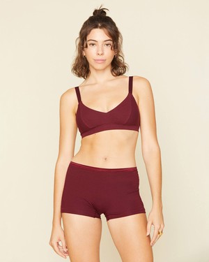 Organic Cotton Triangle Soft Bra in Garnet from Subset