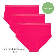 Organic Cotton Mid-Rise Brief in Aurora 3-Pack via Subset