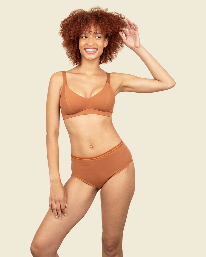 Organic Cotton Triangle Soft Bra in Spice from Subset