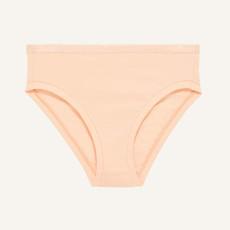 Organic Cotton Mid-Rise Bikini in Peach via Subset