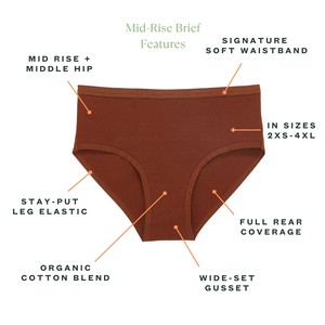 Organic Cotton Mid-Rise Brief in Cacao 3-Pack from Subset