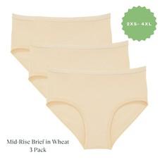 Organic Cotton Mid-Rise Brief in Wheat 3-Pack via Subset