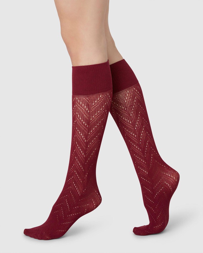 Ina Pointelle Knee-Highs from Swedish Stockings