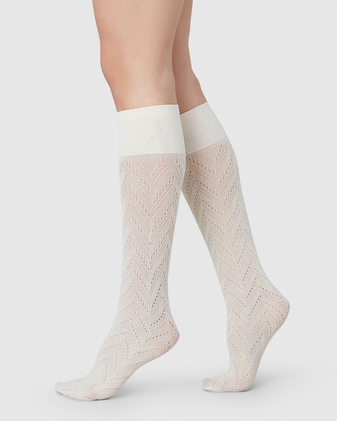 Ina Pointelle Knee-Highs from Swedish Stockings