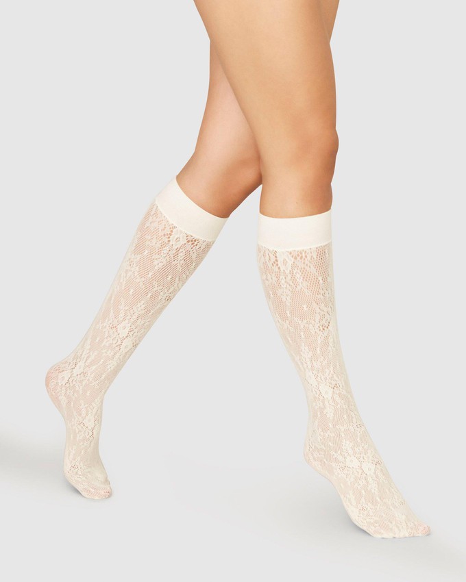 Rosa Lace Knee-Highs from Swedish Stockings