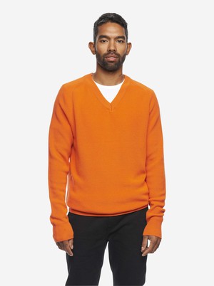 The V-Neck Sweater – Orange from TEYM