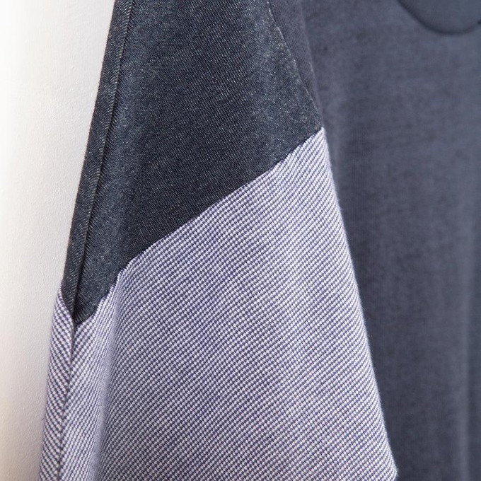 Sweatshirt - AMY - made from 4 different recycled fabrics: blue, blue, denimº from The Driftwood Tales