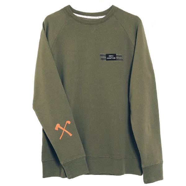 Sweatshirt - organic cotton - velcro - army green from The Driftwood Tales